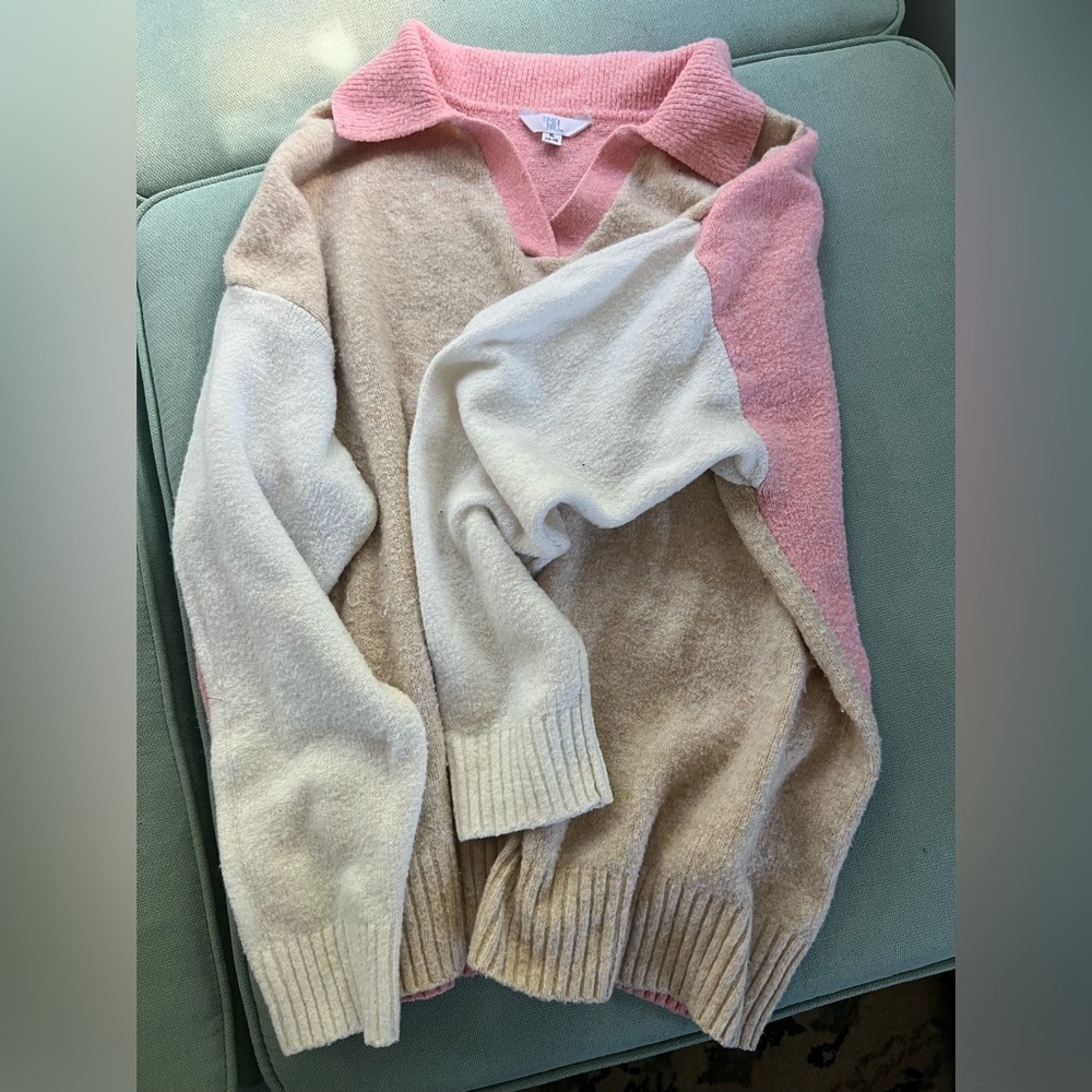 100% recycled polyester Sweater by Time & Tru (size: XL)